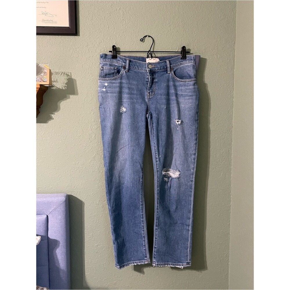 Hatch Maternity Boyfriend Distressed Jean Size 26 Medium Wash Grow With You
